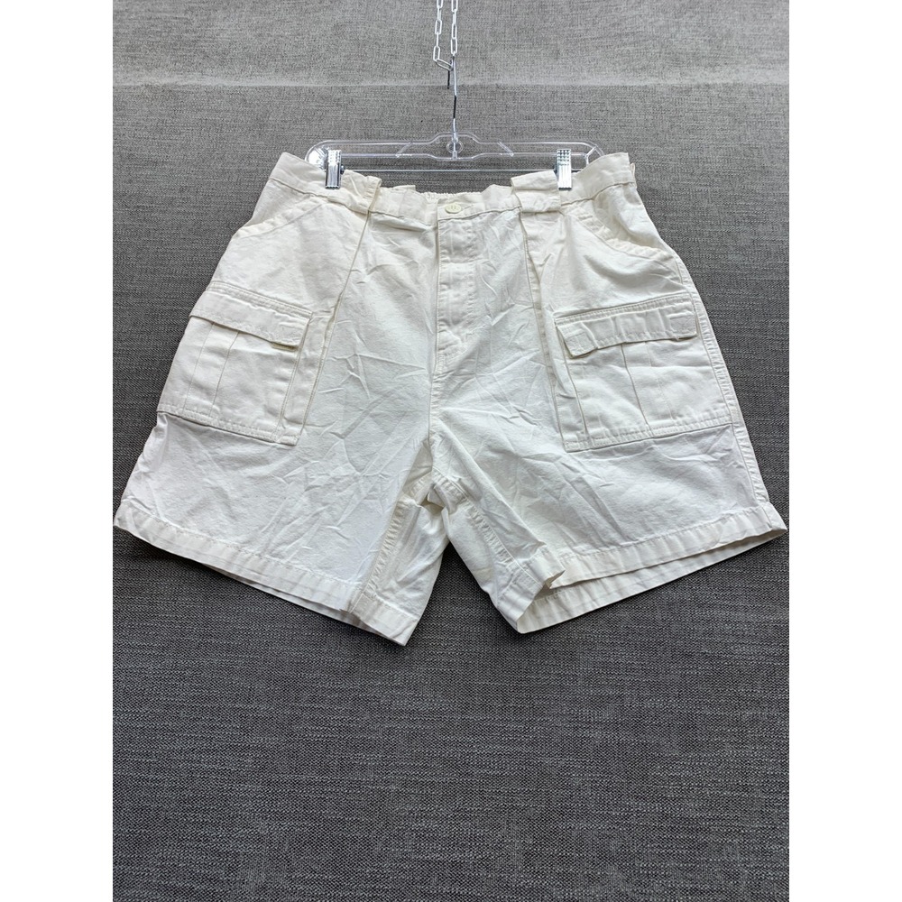 Weekender Cargo Short Mens 38 White Cotton‎ High Rise Workwear Hiking Outdoor